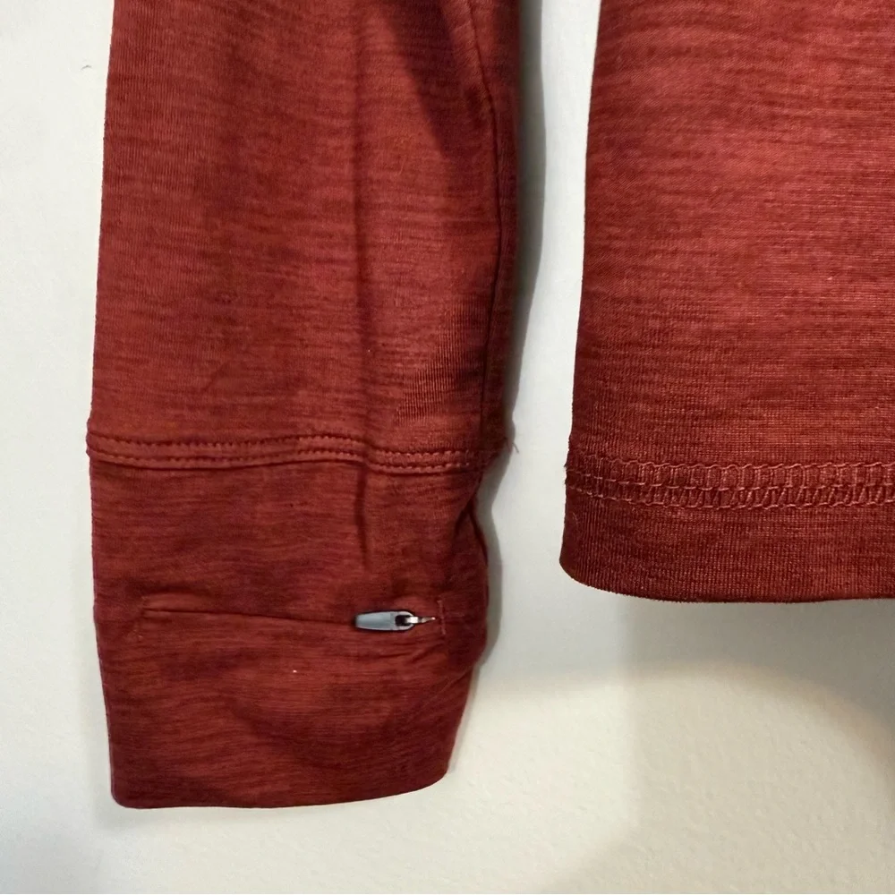 Vuori Women's Long Sleeve Lux Tee Brick Heather Medium - Picture 7 of 11